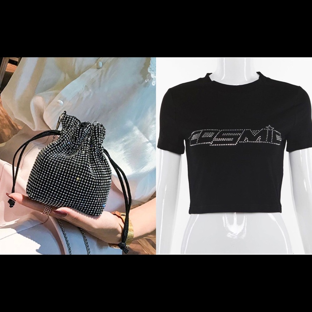 Matching Set With Crop atop and purse